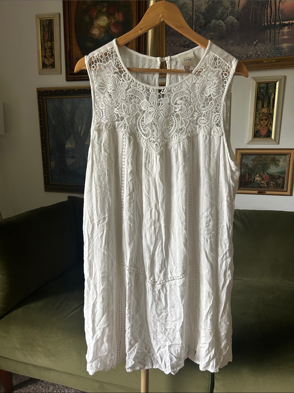 Knox Rose White Lace Sleeveless Boho Dress